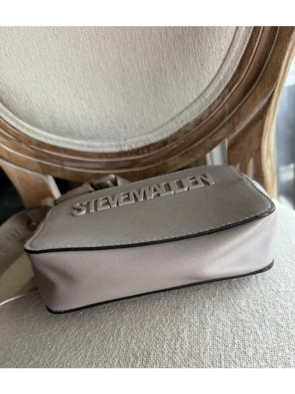 Steve Madden Belt Bag Fanny Pack Crossbody Bag Taupe Beige Logo